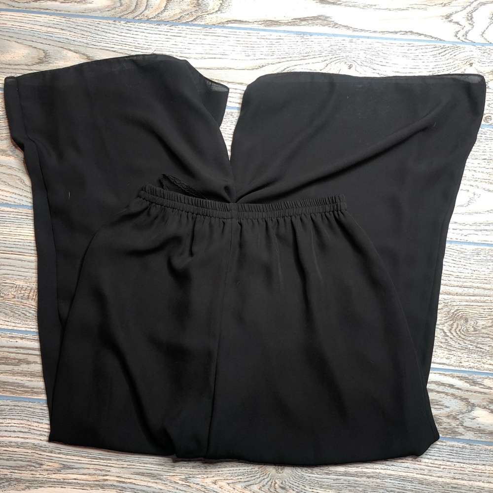 Patra Black Wide-Leg Palazzo Pants